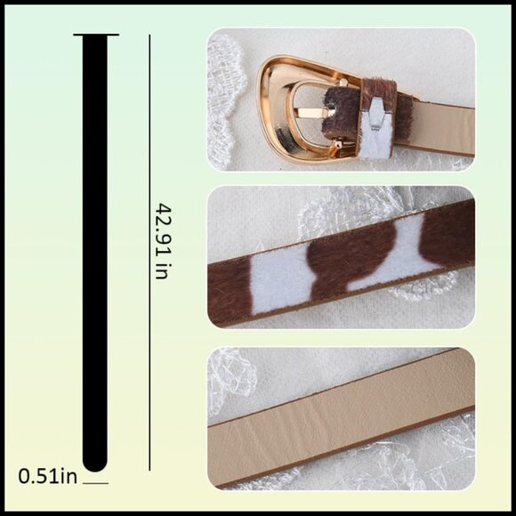 Vintage Western Faux Leather Skinny Belt Adjustable Cowgirl Accessory main image 2
